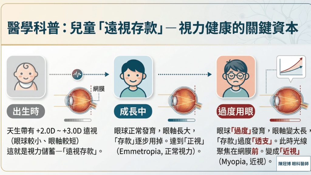 Hyperopia precedes emmetropia and myopia