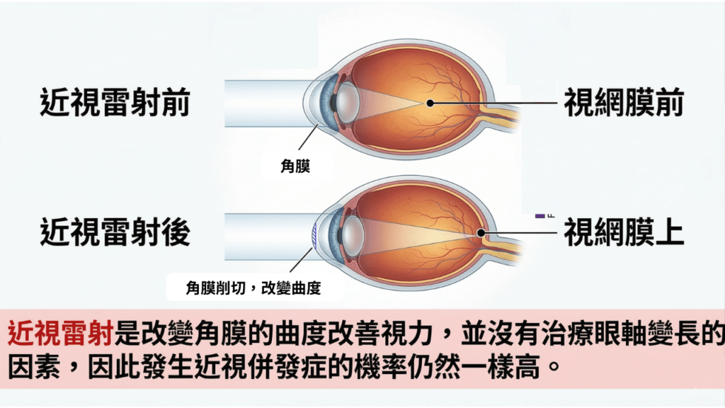 Comparison of cornea before and after laser eye surgery