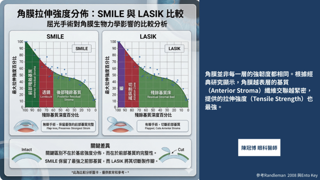 SMILE vs. LASIK corneal tensile strength distribution