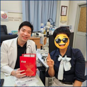 陳冠博主任與會計師於白內障術後的合照