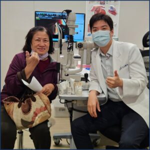 陳醫師與高階水晶體患者的合照