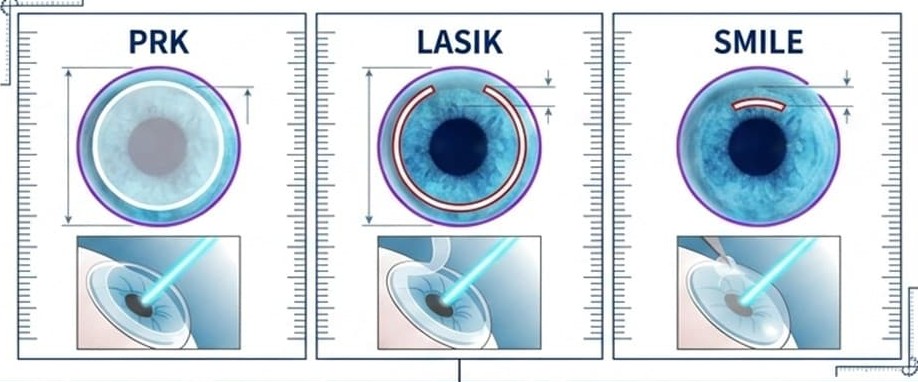 近視雷射術式差異SMILE LASIK PRK