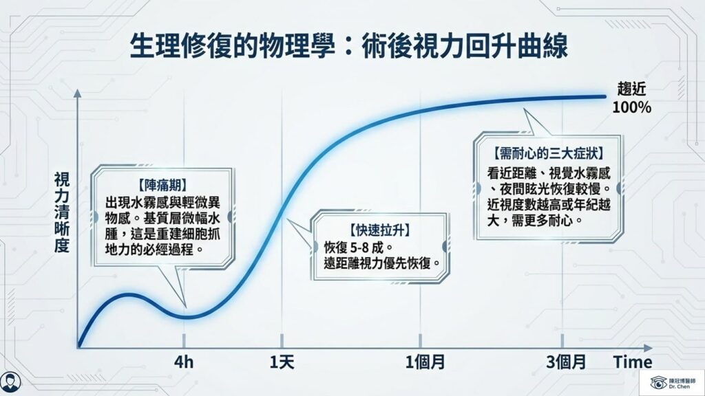近視雷射術後視力恢復及水霧感消退時間表