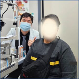 高雄眼科專科陳冠博醫師與微創白內障術友紀念照
